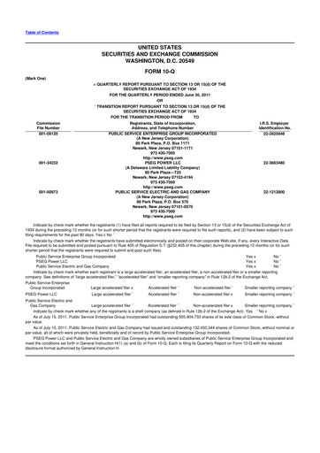 Miniature PSEG 10-Q Rapport trimestriel  