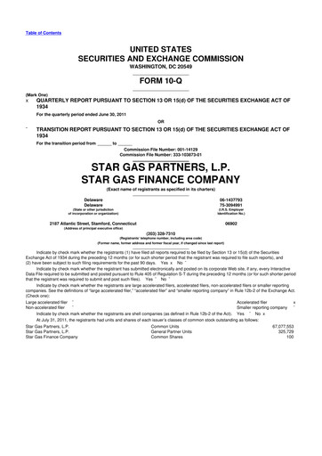 Thumbnail Star Group 10-Q Quarterly Report FY2011 