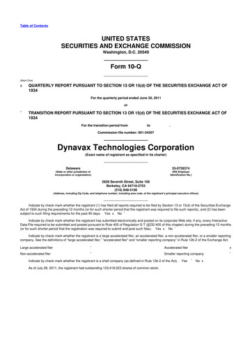 Thumbnail Dynavax Technologies
 10-Q Quarterly Report FY2011 