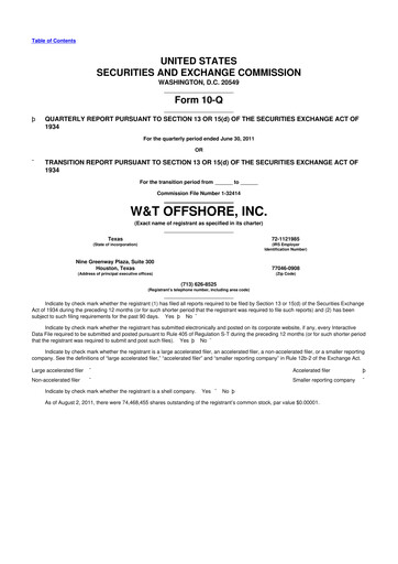 Thumbnail W&T Offshore 10-Q Quarterly Report FY2011 