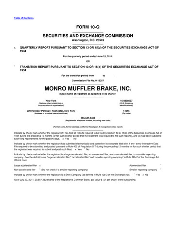 Thumbnail Monro 10-Q Quarterly Report FY2012 