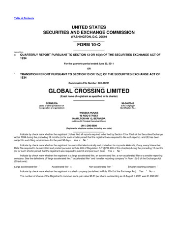 Thumbnail Global Crossing 10-Q Quarterly Report FY 