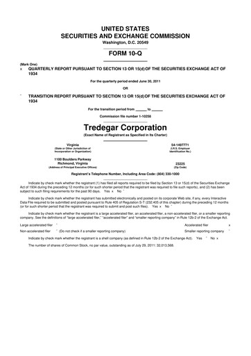 Thumbnail Tredegar 10-Q Quarterly Report FY2011 