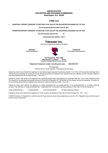 Thumbnail Tidewater 10-Q Quarterly Report FY2012 