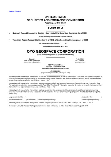 Thumbnail Geospace Technologies
 10-Q Quarterly Report FY2011 