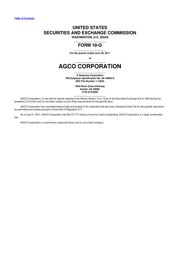 Thumbnail AGCO 10-Q Quarterly Report FY2011 
