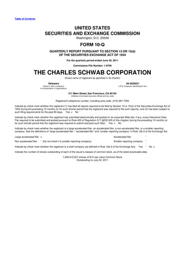 Thumbnail Charles Schwab 10-Q Quarterly Report FY2011 
