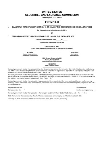 Thumbnail Oragenics 10-Q Quarterly Report FY2011 