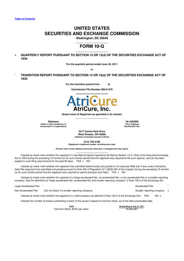 Thumbnail AtriCure 10-Q Quarterly Report FY2011 