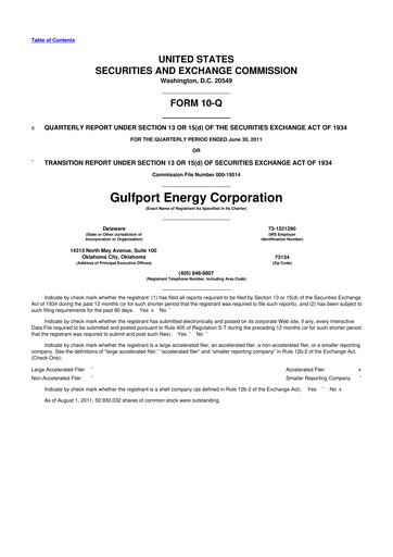 Thumbnail Gulfport Energy 10-Q Quarterly Report FY2011 