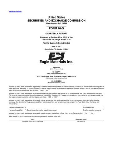 Thumbnail Eagle Materials
 10-Q Quarterly Report FY2011 