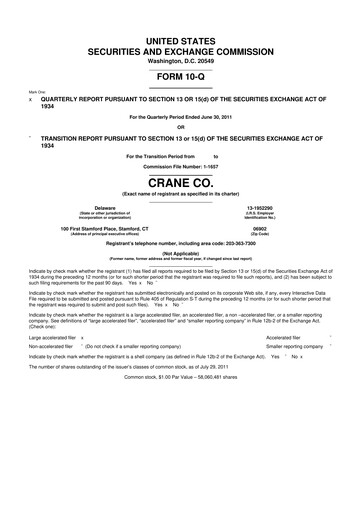 Thumbnail Crane NXT 10-Q Quarterly Report FY2011 
