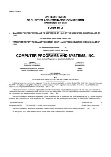Thumbnail TruBridge 10-Q Quarterly Report FY2011 