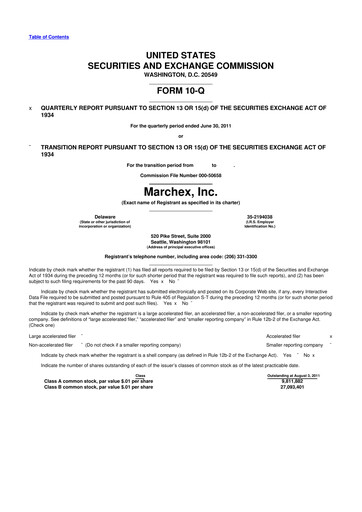 Vorschaubild Marchex 10-Q Quartalsbericht 2011 