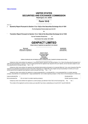 Vorschaubild Genpact 10-Q Quartalsbericht 2011 