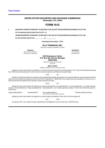 Thumbnail Ally Financial 10-Q Quarterly Report FY2011 