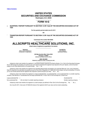 Thumbnail Veradigm 10-Q Quarterly Report FY2011 