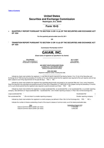 Thumbnail Gaia 10-Q Quarterly Report FY 