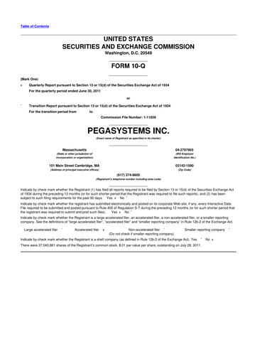 Thumbnail Pegasystems 10-Q Quarterly Report FY2011 