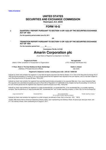 Thumbnail Amarin Corporation
 10-Q Quarterly Report FY2011 