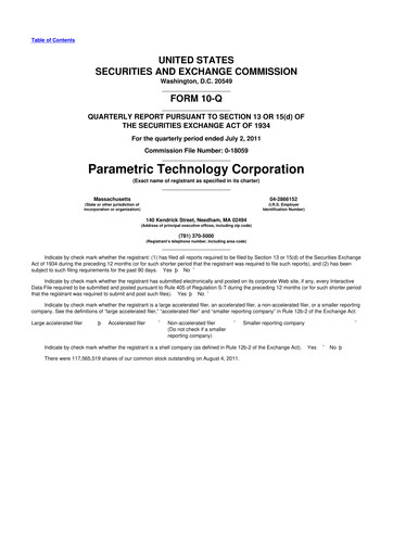 Thumbnail PTC 10-Q Quarterly Report FY2011 