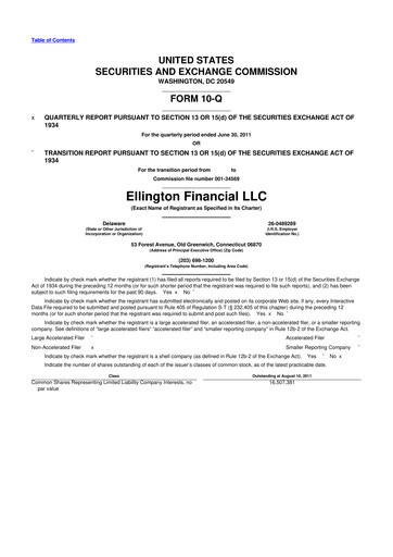 Thumbnail Ellington Financial
 10-Q Quarterly Report FY2011 