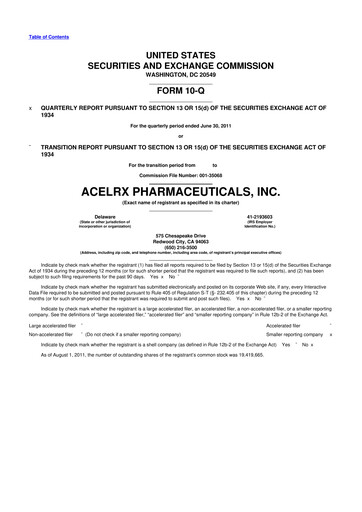 Thumbnail Talphera 10-Q Quarterly Report FY2011 
