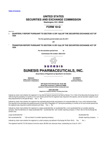 Thumbnail Viracta Therapeutics 10-Q Quarterly Report FY2011 