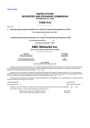Thumbnail AMC Networks
 10-Q Quarterly Report FY 