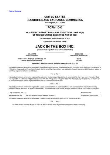 Thumbnail Jack in the Box
 10-Q Quarterly Report FY2011 