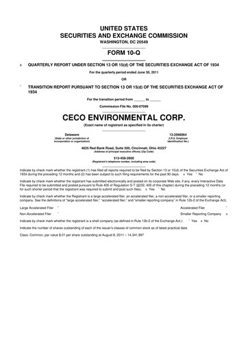 Thumbnail CECO Environmental
 10-Q Quarterly Report FY2011 