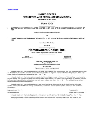 Thumbnail HCI Group
 10-Q Quarterly Report FY2011 