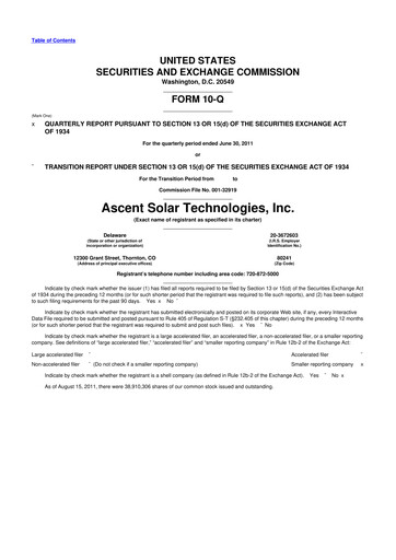 Thumbnail Ascent Solar Technologies 10-Q Quarterly Report FY2011 