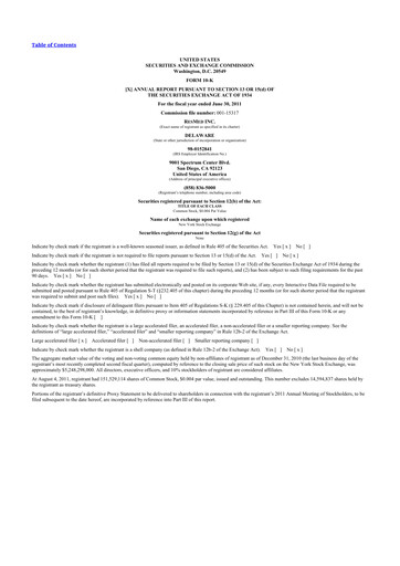 Miniature ResMed 10-K Rapport annuel 2011