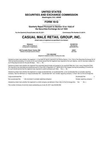 Vorschaubild Destination XL 10-Q Quartalsbericht 2011 