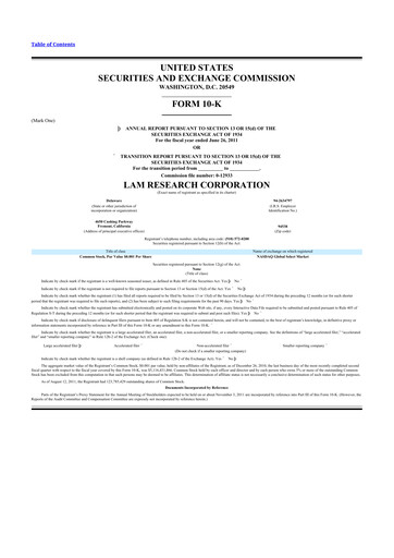 Thumbnail Lam Research 10-K Annual Report 2011