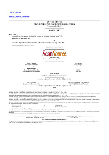 Thumbnail ScanSource 10-K Annual Report 2011