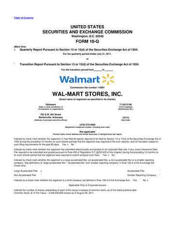 Miniature Walmart 10-Q Rapport trimestriel 2012 