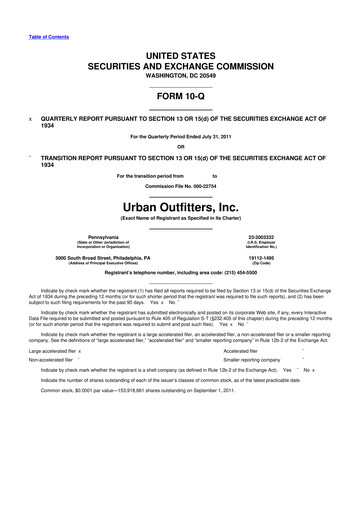 Thumbnail Urban Outfitters
 10-Q Quarterly Report FY2012 