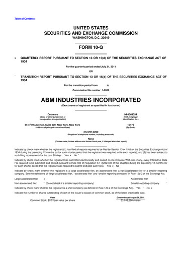 Thumbnail ABM Industries
 10-Q Quarterly Report FY2011 