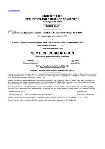 Vorschaubild Semtech 10-Q Quartalsbericht  