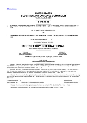 Thumbnail Korn Ferry
 10-Q Quarterly Report FY2012 