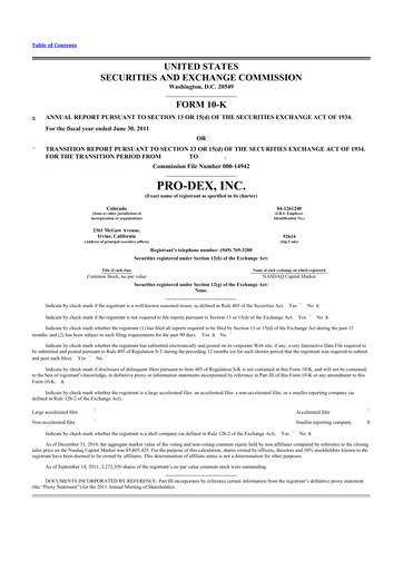 Vorschaubild Pro-Dex 10-K Jahresbericht 