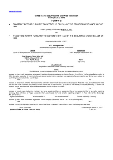 Thumbnail AZZ 10-Q Quarterly Report FY2012 