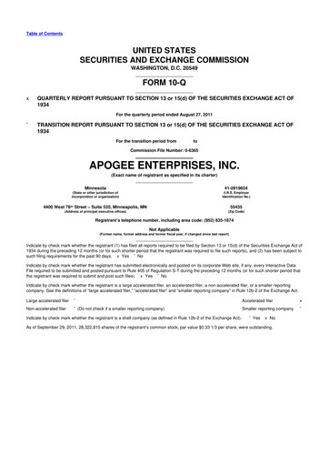 Thumbnail Apogee Enterprises 10-Q Quarterly Report FY2012 