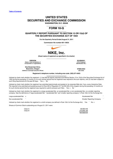 Thumbnail Nike 10-Q Quarterly Report FY2012 