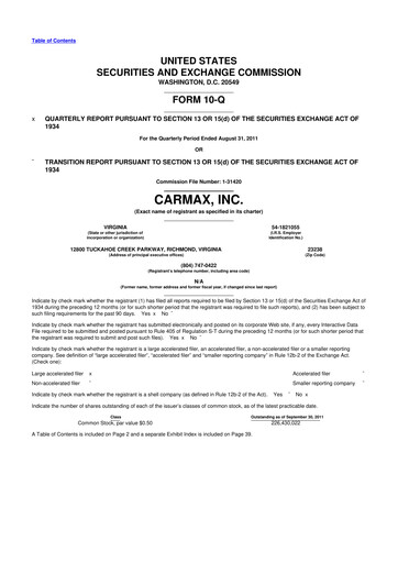 Vorschaubild CarMax
 10-Q Quartalsbericht 2012 