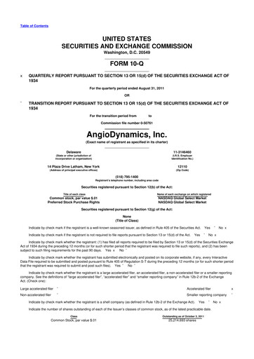 Thumbnail AngioDynamics 10-Q Quarterly Report FY2012 