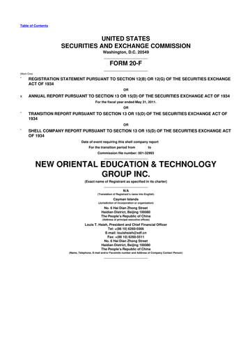 Vorschaubild New Oriental 20-F Jahresbericht 2011
