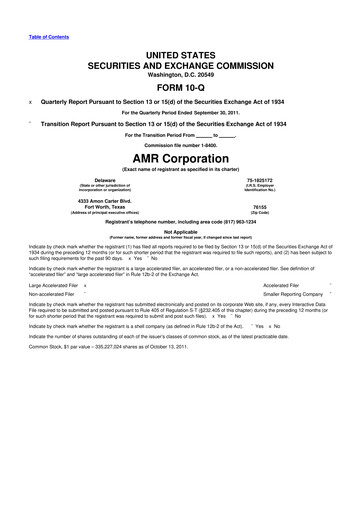 Thumbnail American Airlines 10-Q Quarterly Report FY2011 